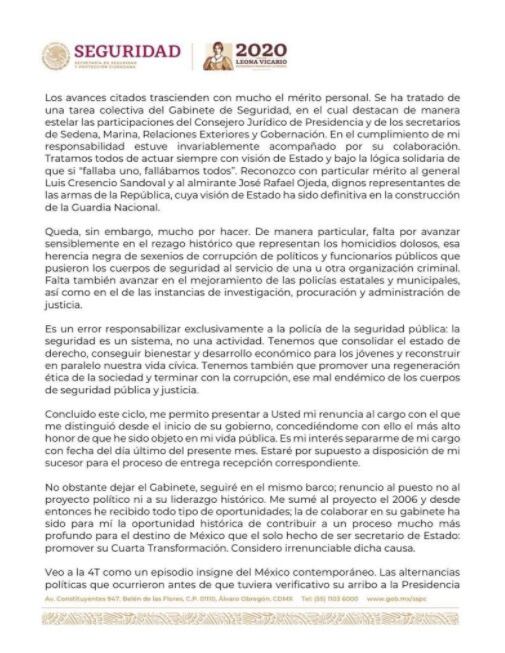 Carta de Alfonso Durazo