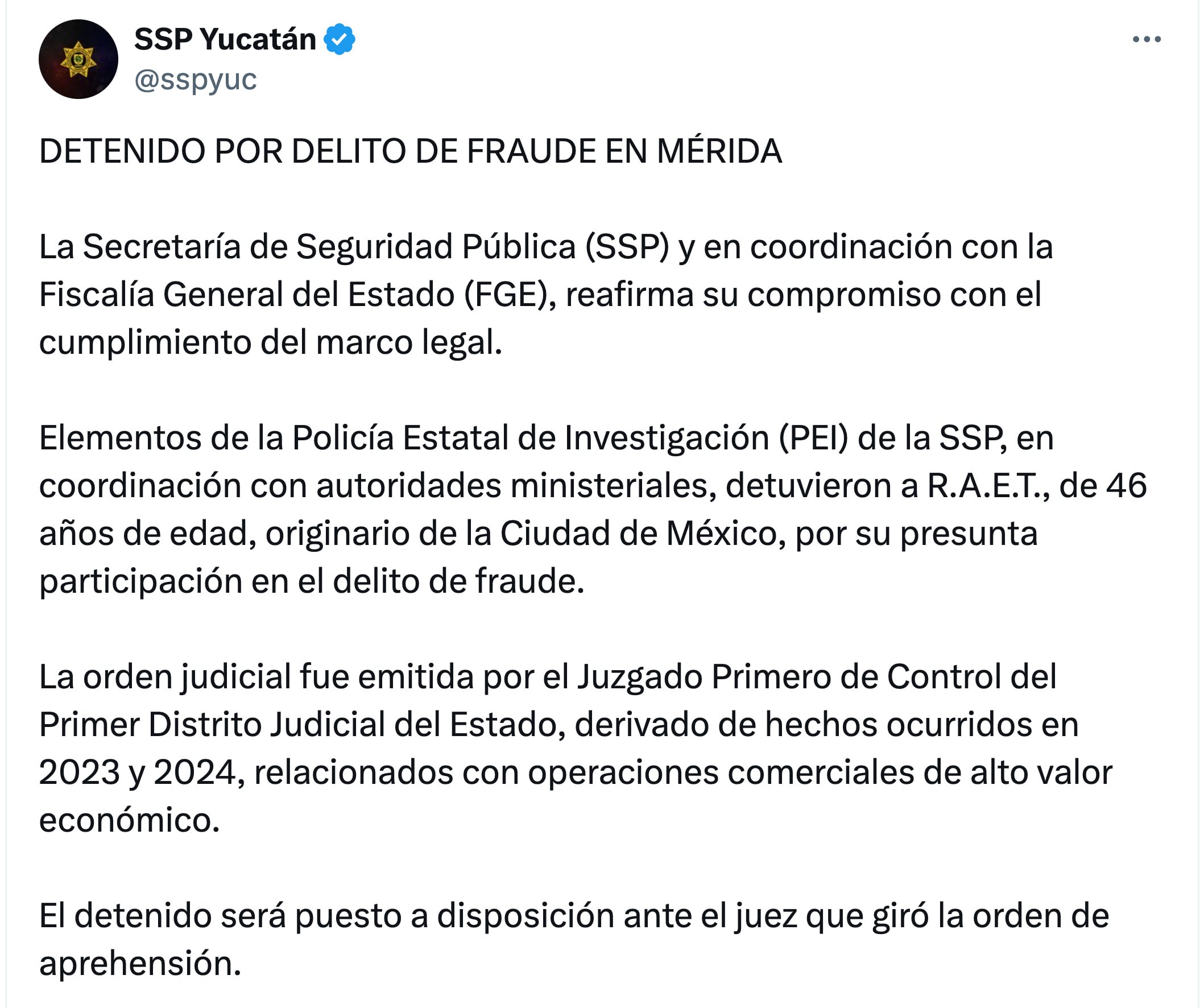 Presidente del PRI en Mérida, Rafael Alejandro Echazarreta es detenido