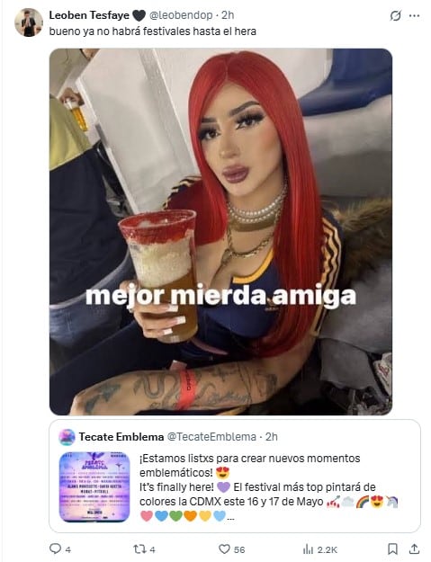 Memes por el cartel del Tecate Emblema 2025