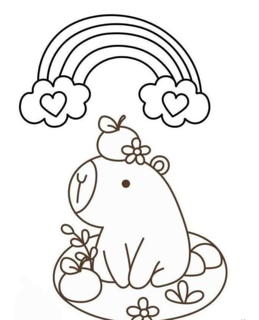 Capibara y el arcoíris por el Día del Niño