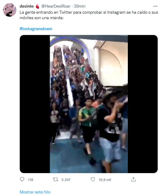 Memes caída de Instagram