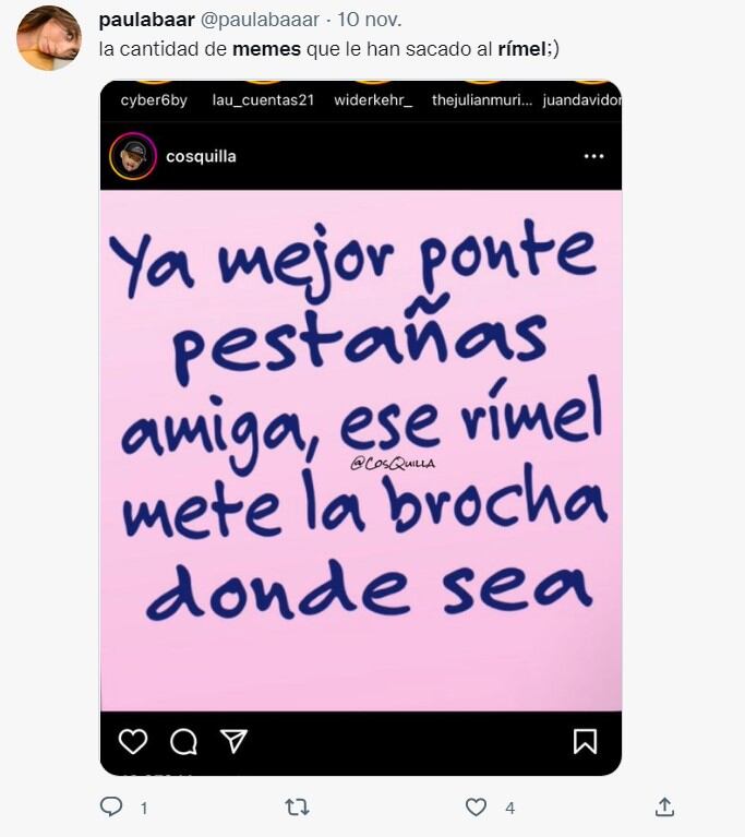 Memes de la tendencia rímel
