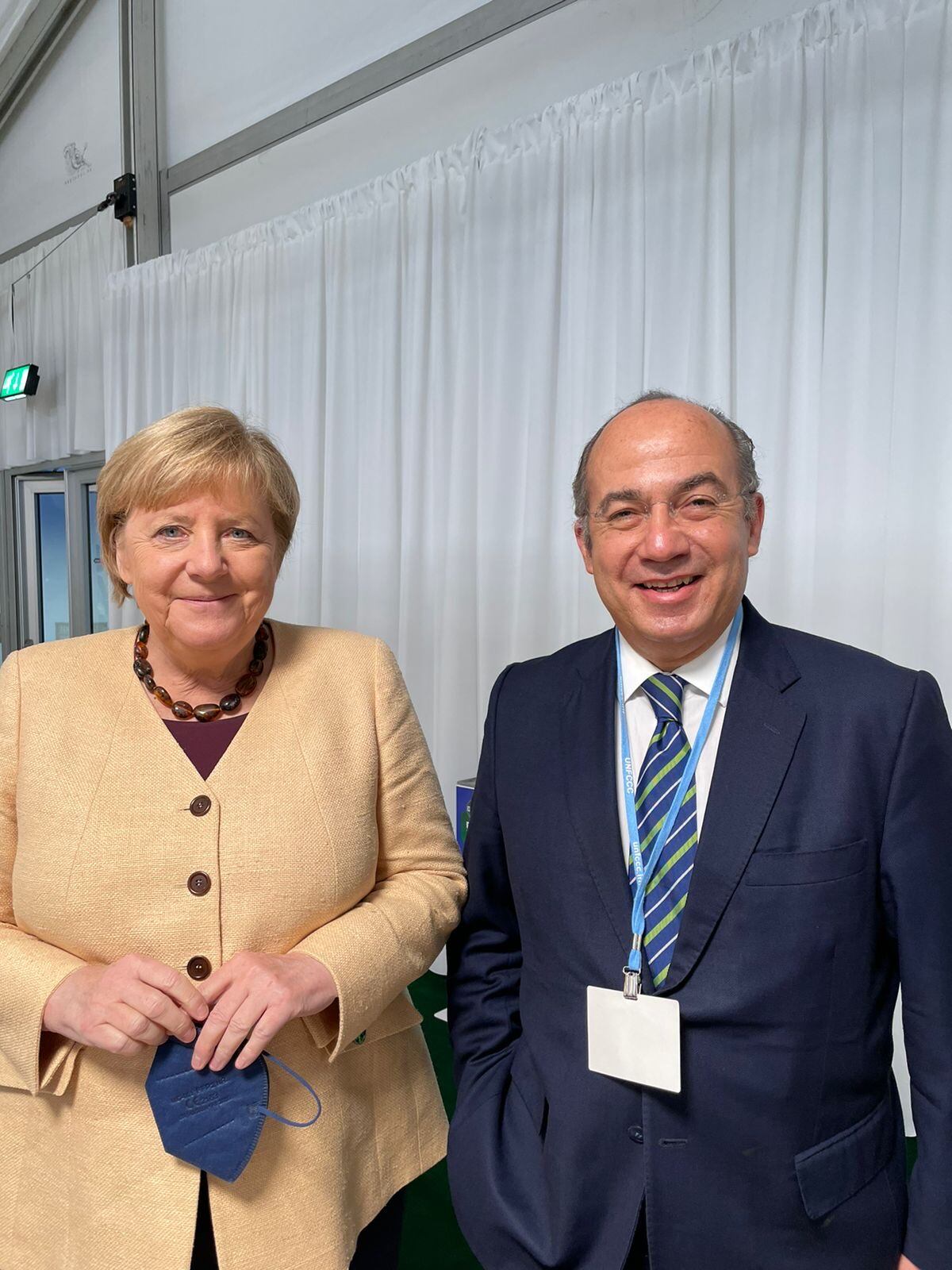 Felipe Calderón y Ángela Merkel en la Cop26