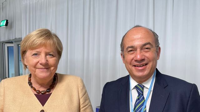 Felipe Calderón y Ángela Merkel en la Cop26