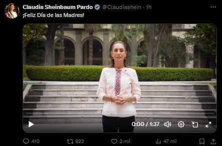 Claudia Sheinbaum envía mensaje por el 10 de mayo; esto dijo.