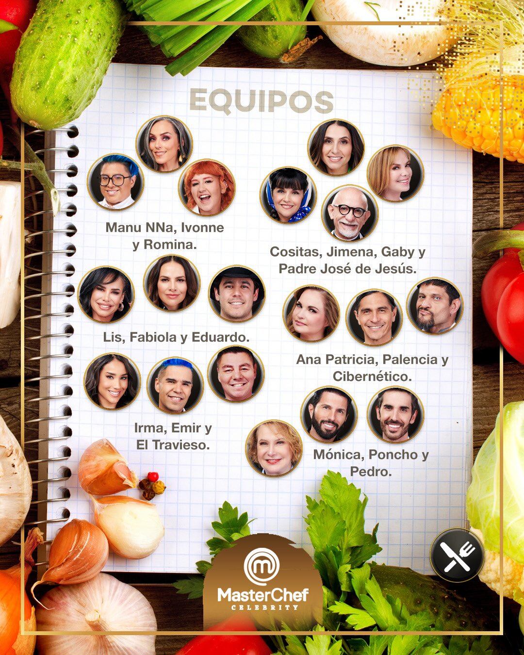 Equipos para el primer reto de MasterChef Celebrity 2023