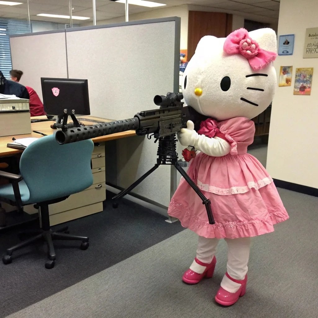 Memes de Hello Kitty con estrés laboral