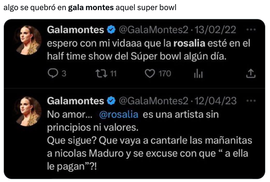 Gala Montes inspira memes por su "castigo" a Rosalía
