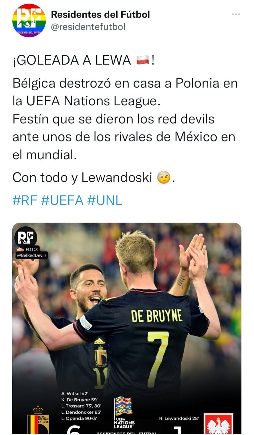 La goleada de Bélgica a Polonia le da tranquilidad a la Selección Mexicana rumbo a Qatar 2022.
