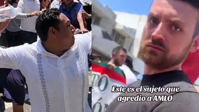 Agreden a AMLO con una botella de agua; identifican a supuestos agresores