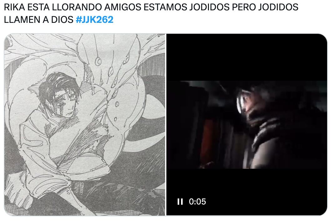 Meme del spoiler del manga 262 de Jujutsu Kaisen