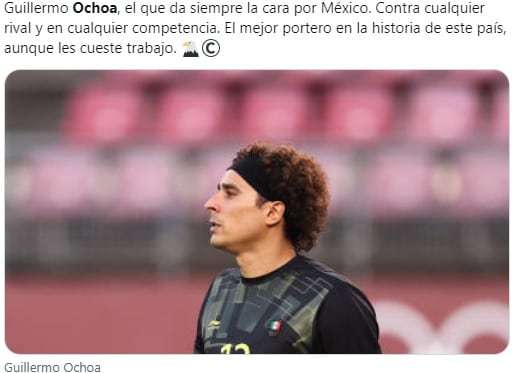 Tuit sobre Guillermo Ochoa