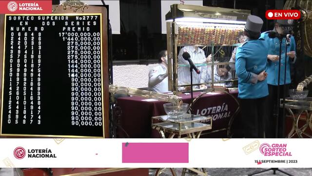 Resultados Sorteo Superior 2777 de Lotería Nacional en vivo: estos son los ganadores