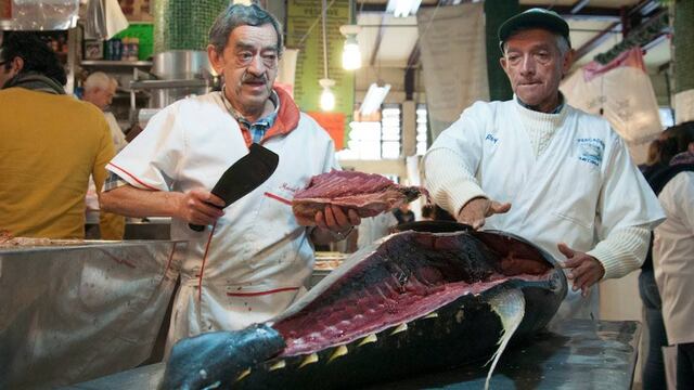 Atún aleta azul en Mercado de San Juan