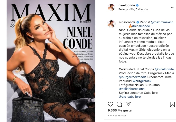 Ninel Conde en portada de revista Maxim