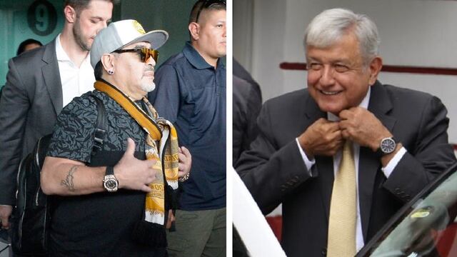 Diego Armando Maradona y Andrés Manuel López Obrador