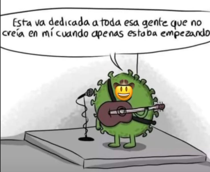 Meme del Covid-19 compartido por Christian Nodal
