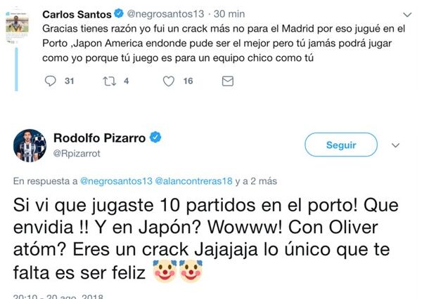 Santos y Pizarro se enfrascaron en redes sociales
