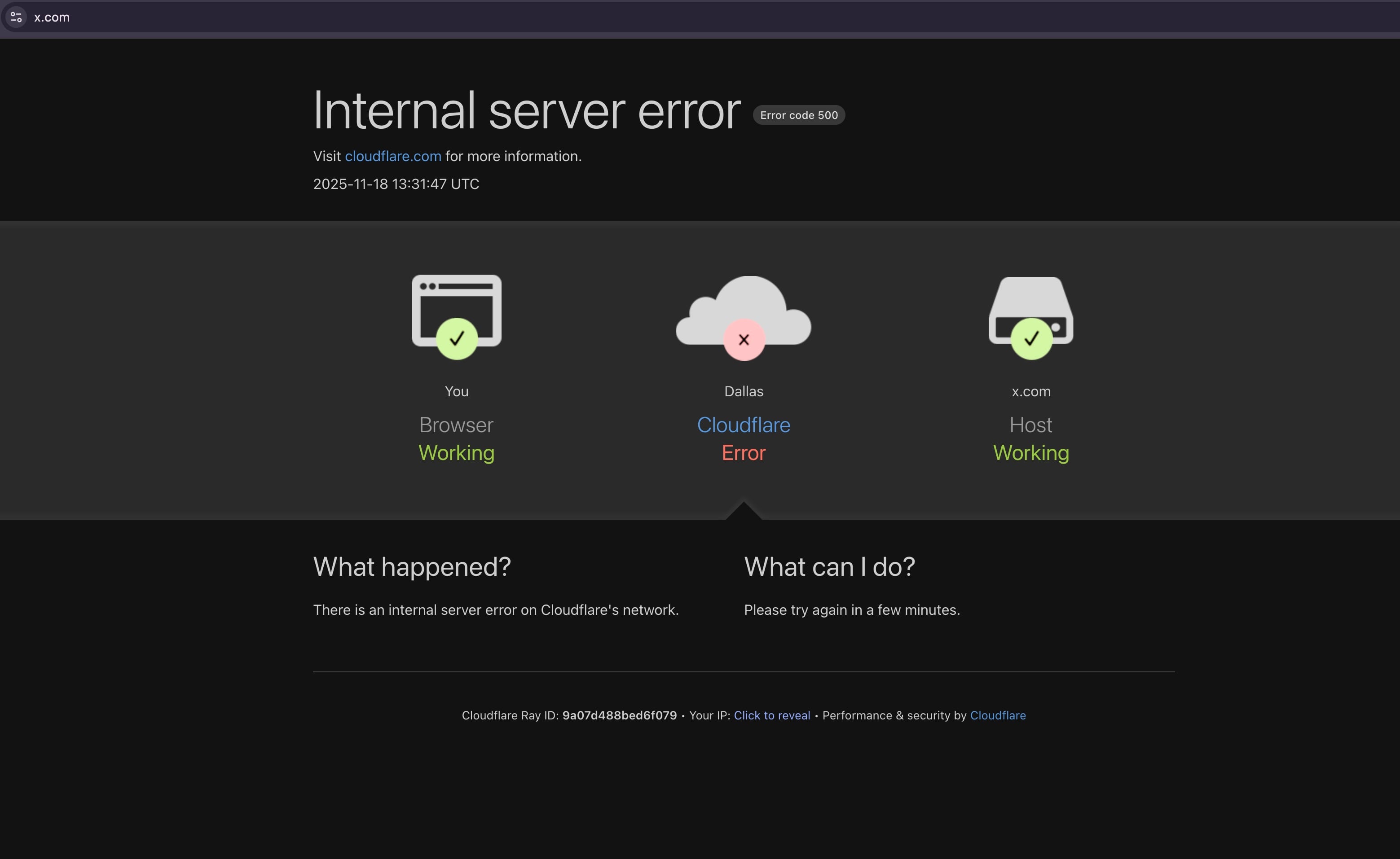 Caída de X hoy 18 de noviembre por un error en Cloudflare