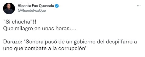 Tuit de Vicente Fox
