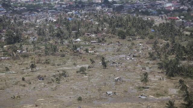 Vista aérea de la zona de Petobo, en Palu, arrasada por el terremoto y tsunami.