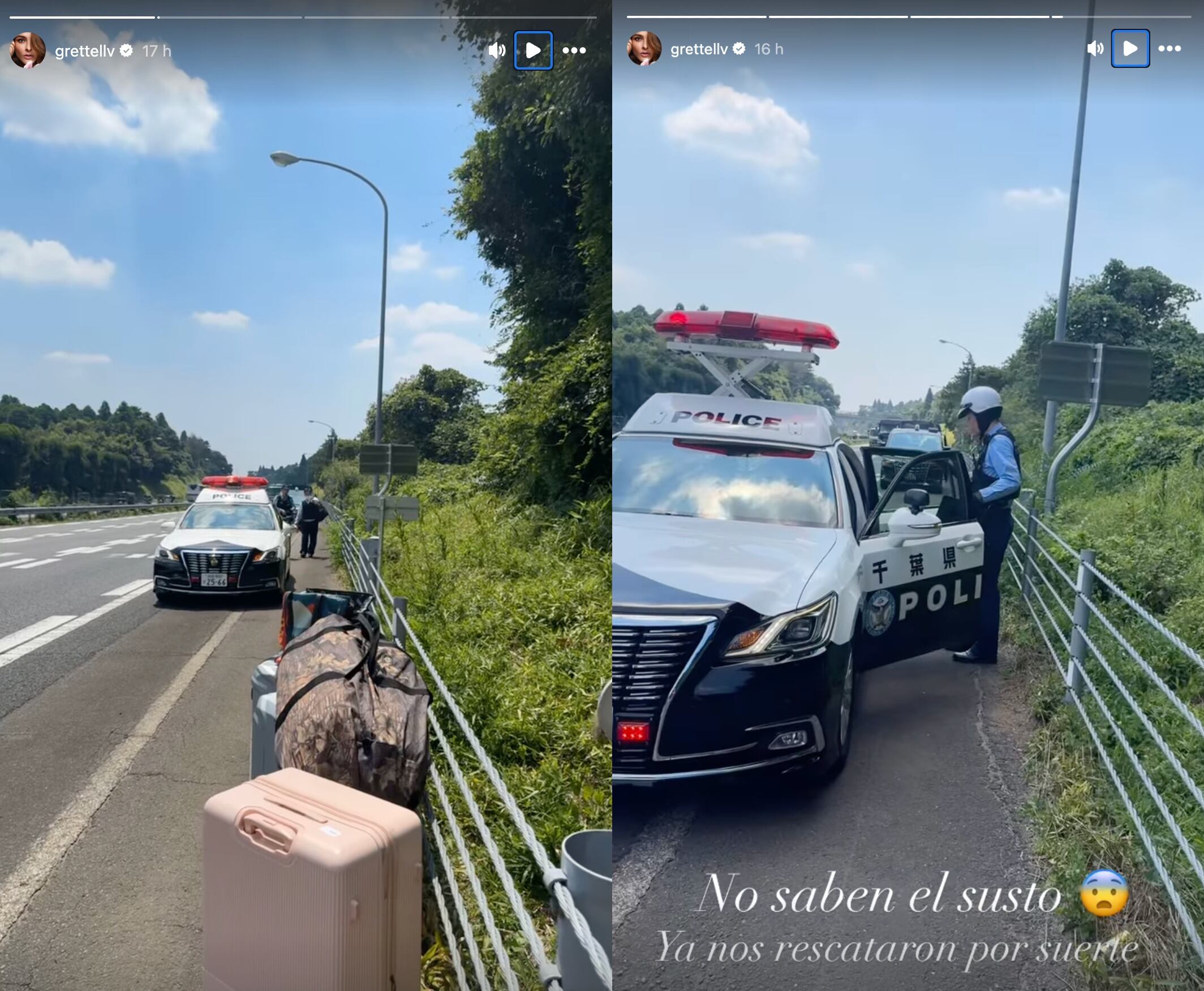 Grettell Valdez tuvo un accidente en el taxi en el que viaja en Japón