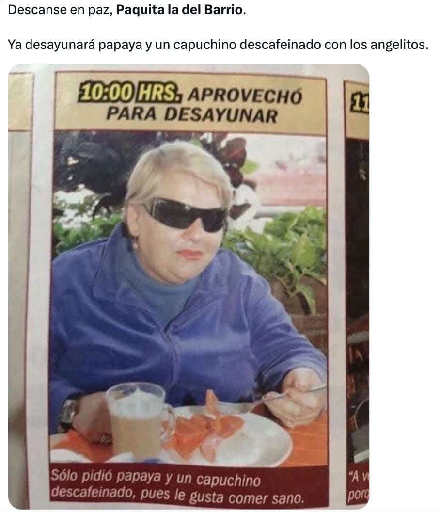 Memes despiden a Paquita la del Barrio
