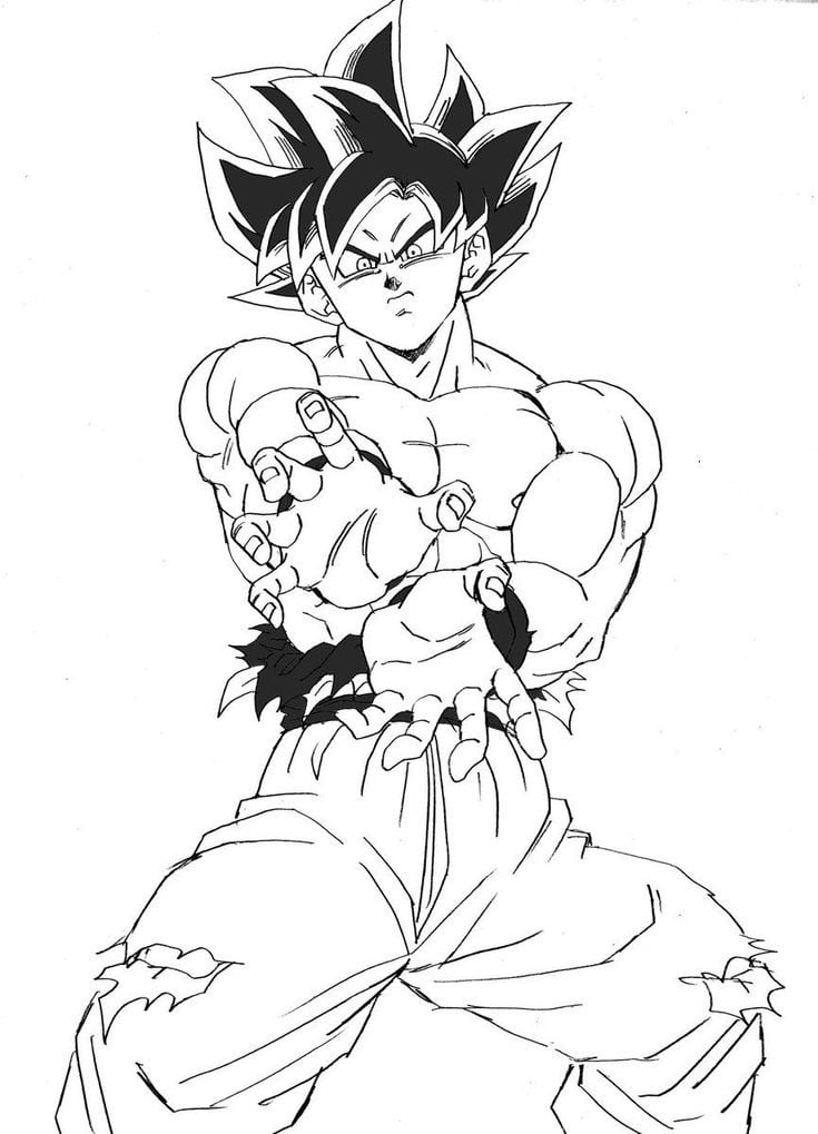 Dibujo de Goku de Dragon Ball por su cumpleaños