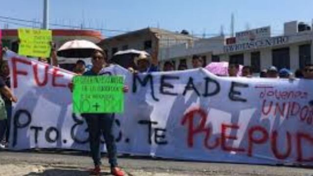 El día de hoy, la CNTE se movilizó en repudio de la visita del candidato del PRI, José Antonio Meade a Oaxaca
