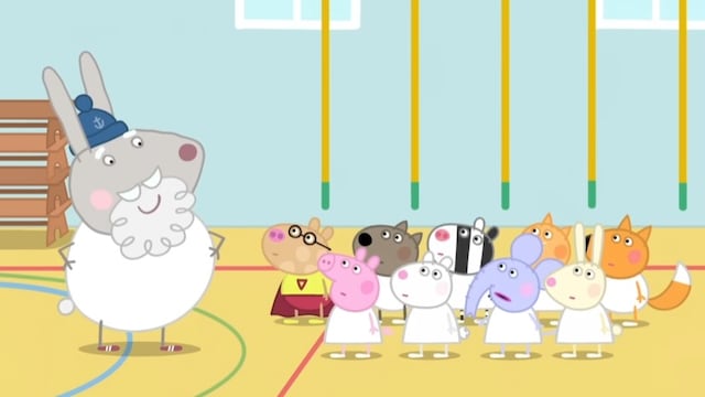 Peppa Pig en clase de gimnasia