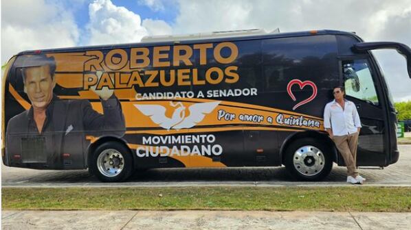 Roberto Palazuelos presenta su lujoso Palabús para su campaña a la Cámara de Senadores en las elecciones 2024