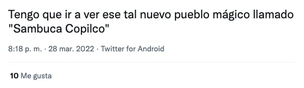 Tuit sobre Sambuca Copilco