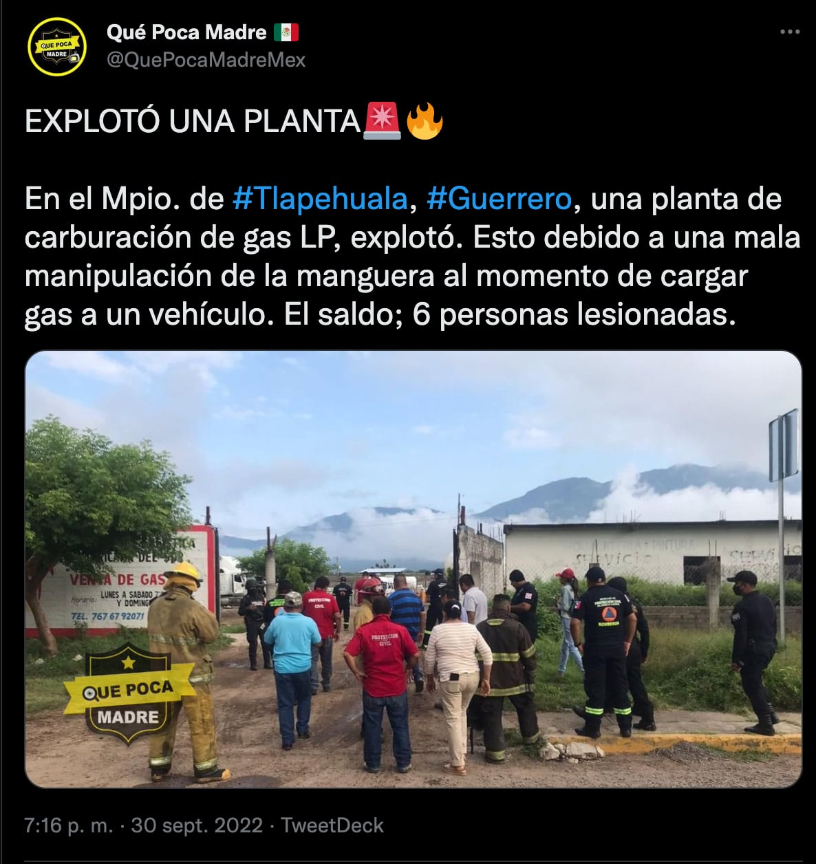 Explosión en planta de gas LP en Tlapehuala deja 6 heridos; 3 heridos de gravedad