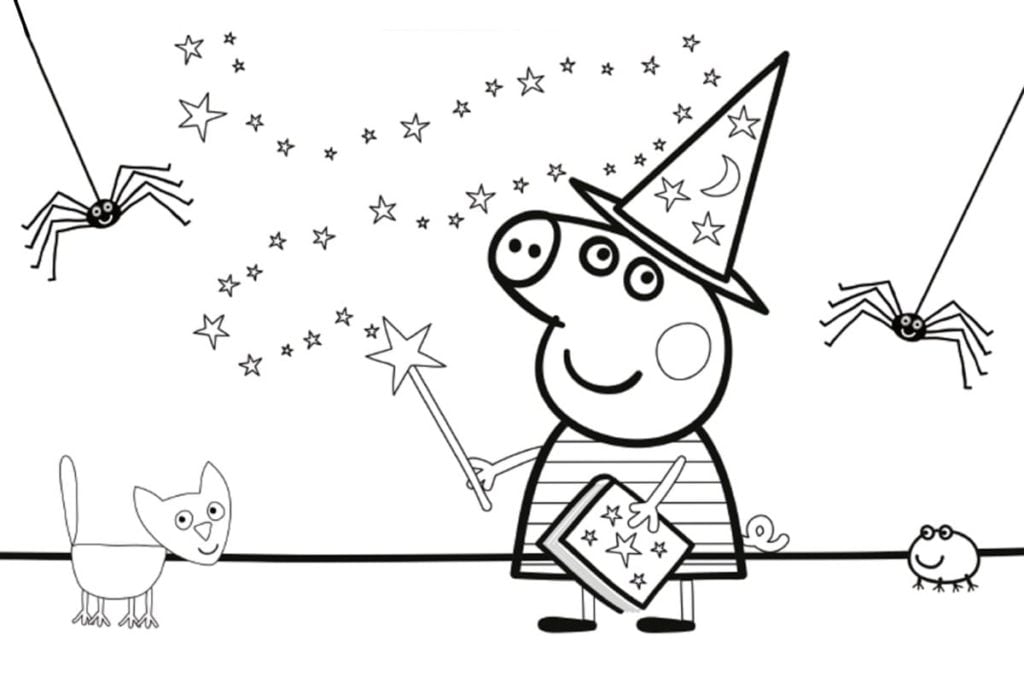 Dibujos Peppa Pig Halloween para colorear: 12 terroríficas plantillas para imprimir