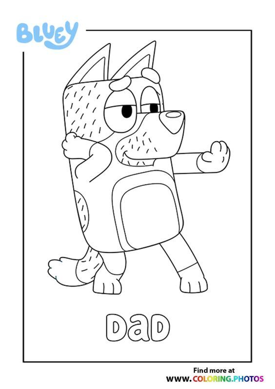Dibujos de Bandit, el papá de Bluey, para el Día del Padre