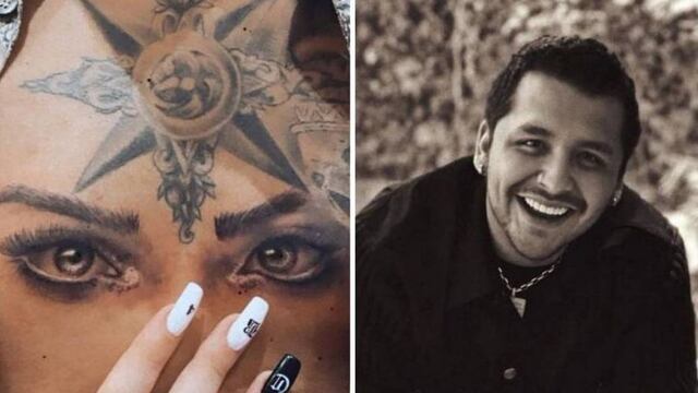 Christian Nodal se cubrió tatuaje de ojos de Belinda en el pecho