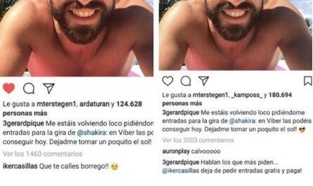 Gerard Piqué bromea con Iker Casillas