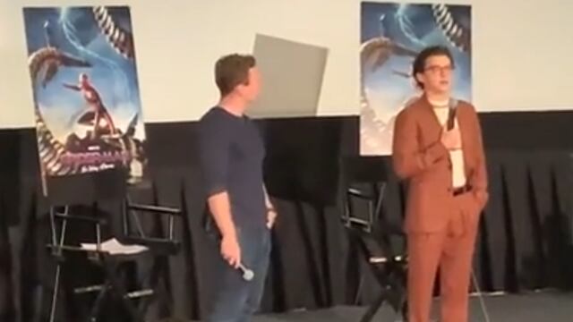 Tom Holland durante la presentación del tráiler de 'Spider-Man: No Way Home'