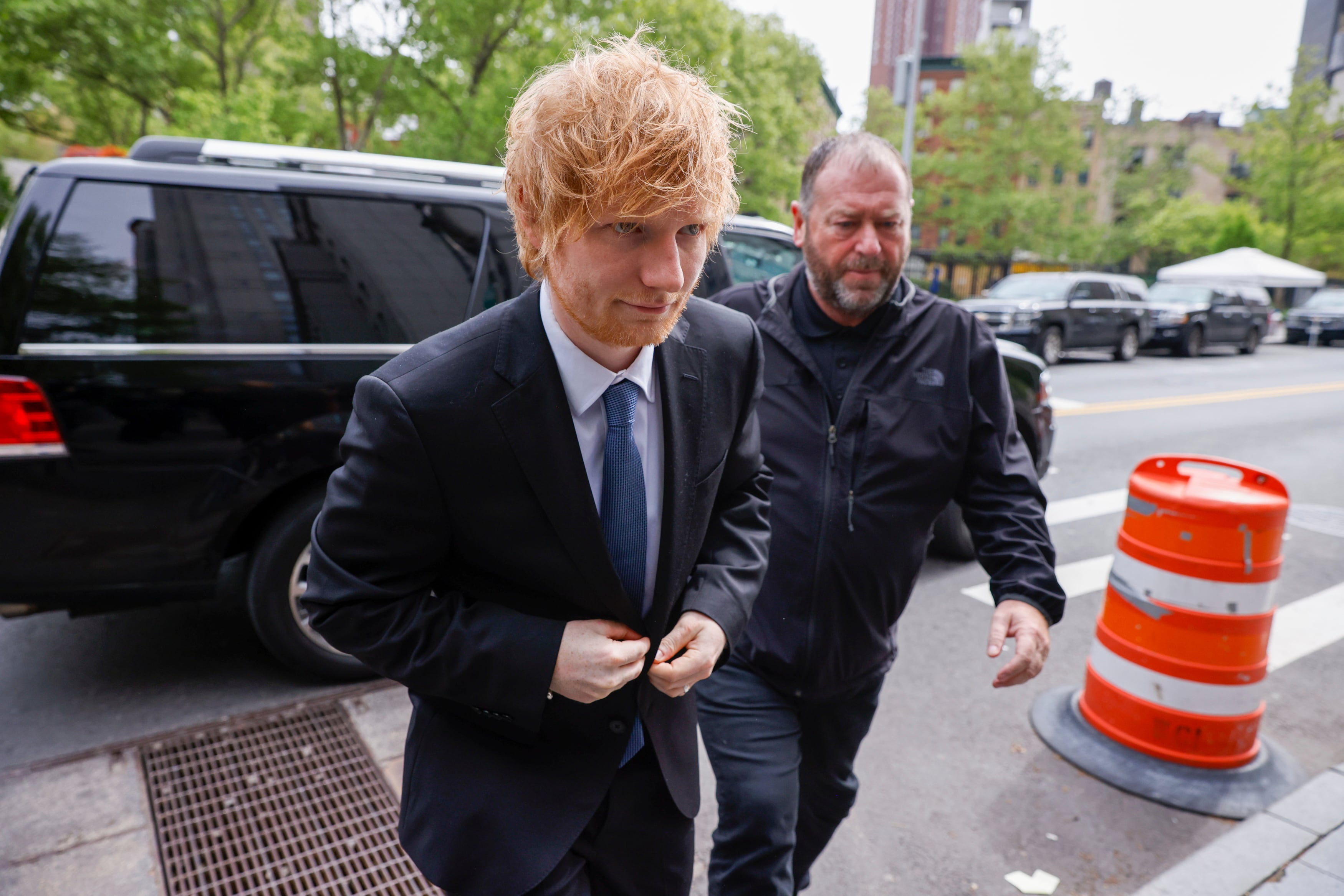Ed Sheeran arrives at federal court in New York, Wednesday May 3, 2023. (AP Photo/Stefan Jeremiah)