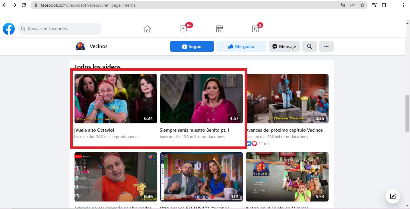 Capítulo homenaje a Benito en Vecinos.