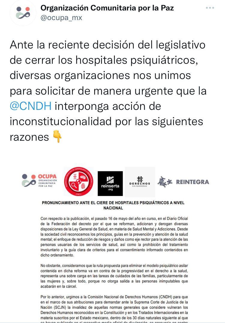 Pronunciamiento de las organizaciones civiles