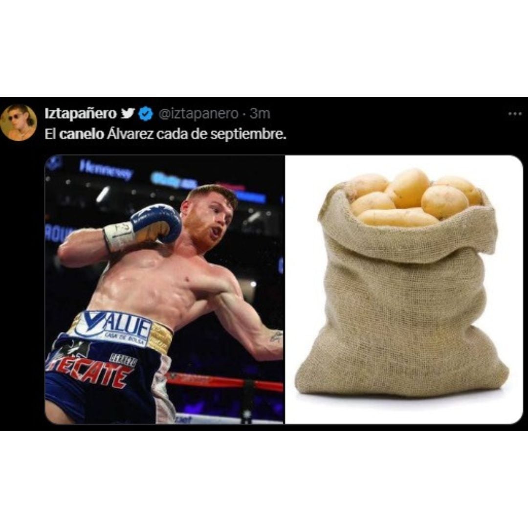 Meme de Canelo vs Berlanga.