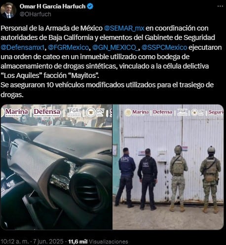 Omar García Harfuch sobre bodega de Los Aquiles