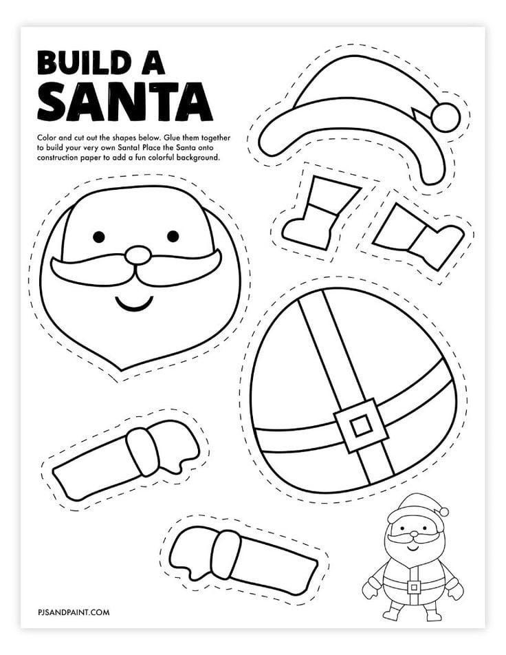 Santa Claus para colorear y armar: 6 plantillas bonitas para imprimir en Navidad