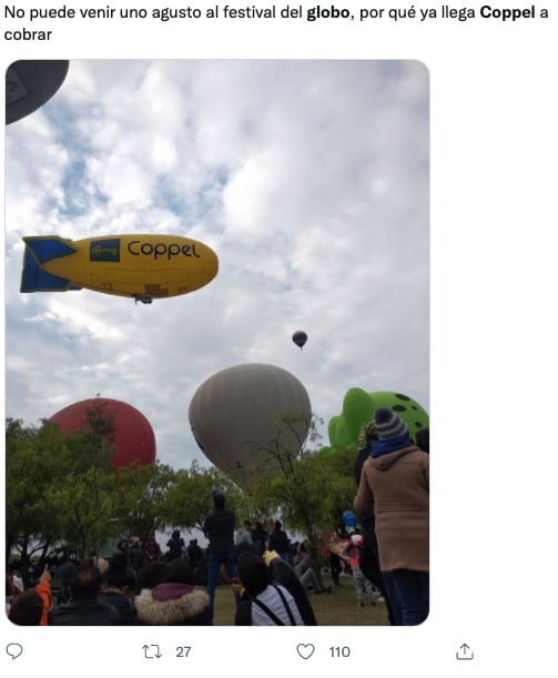 Dirigible de Coppel se descontrola en la FIG y provoca memes