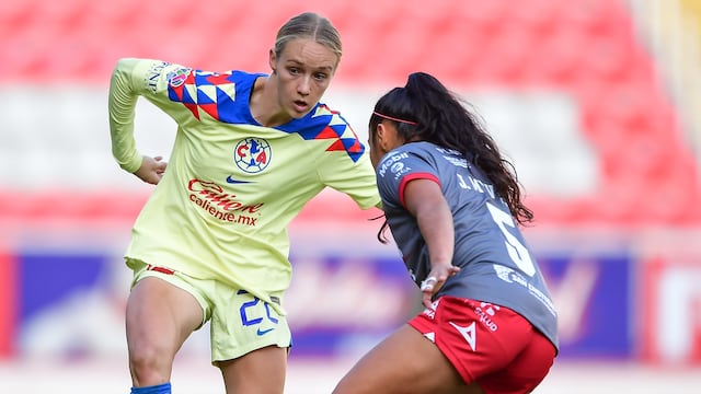 Sarah Luebbert, en un partido de América ante Necaxa.
