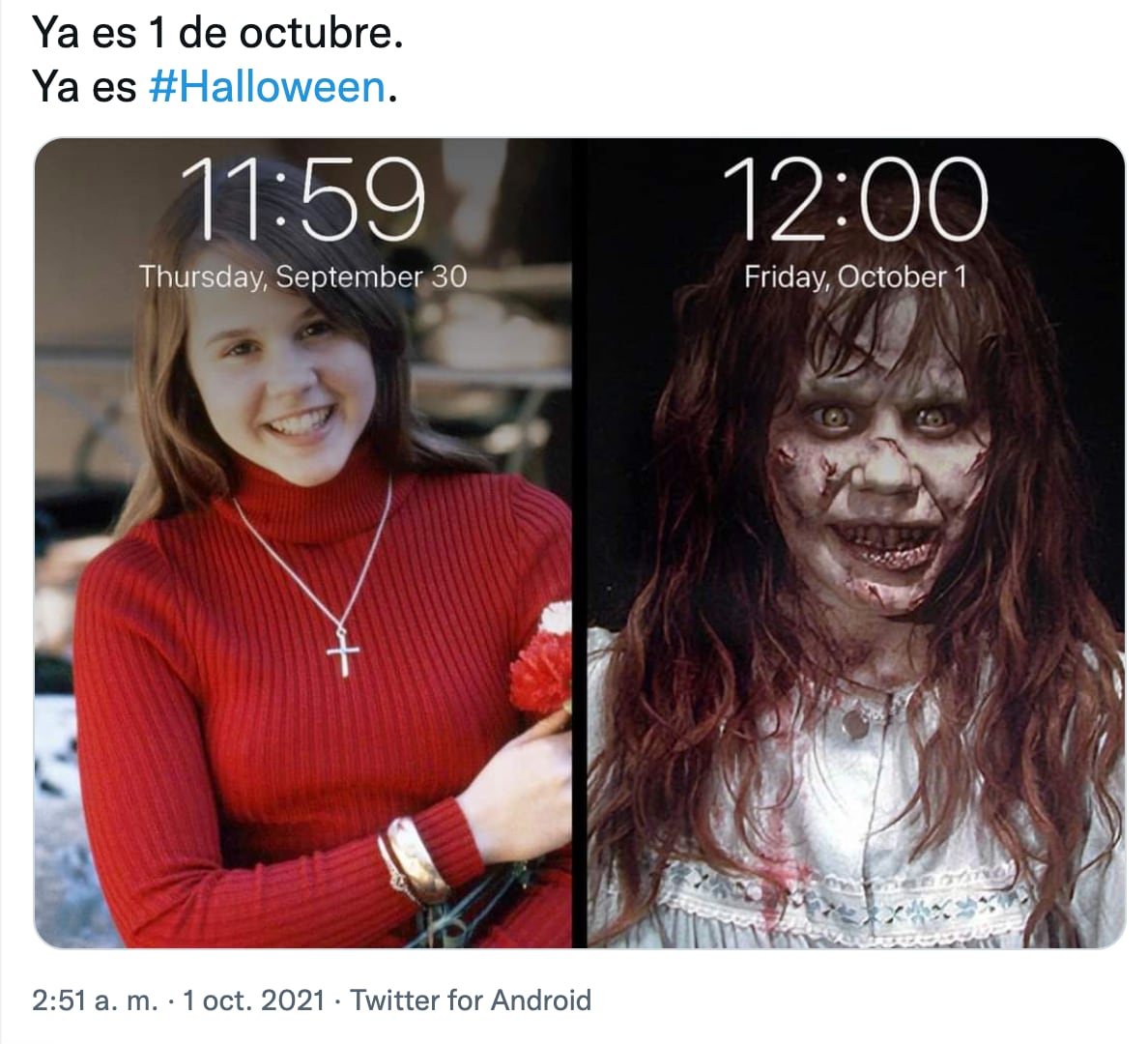 Memes sobre octubre y Halloween