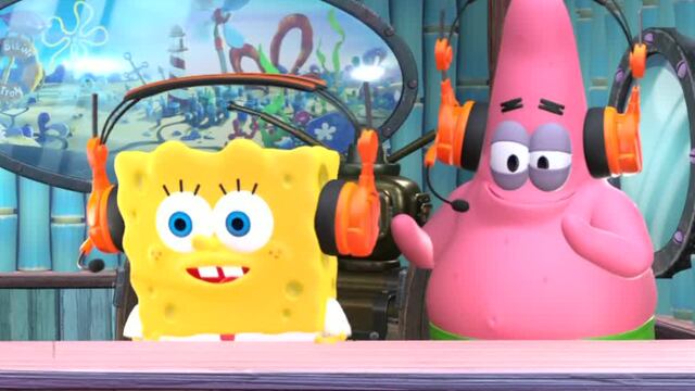 Bob Esponja y Patricio Estrella en Super Bowl 2024