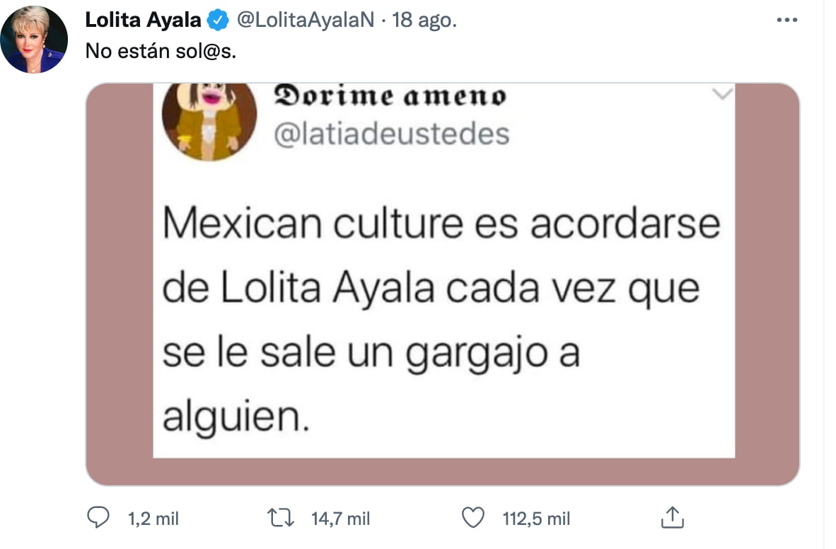 Lolita Ayala y su respuesta