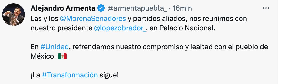 CELEBRAN REUNIÓN ENTRE AMLO, SENADORES Y CORCHOLATAS